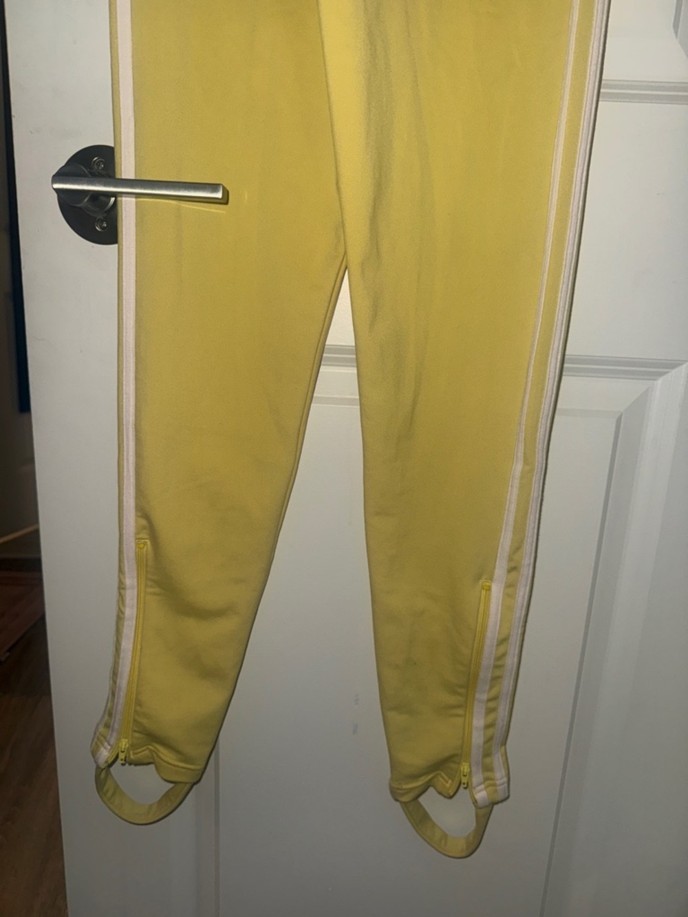 adidas Yellow women One-Piece Zip Jumpsuit with White Stripes - Picture 7 of 7
